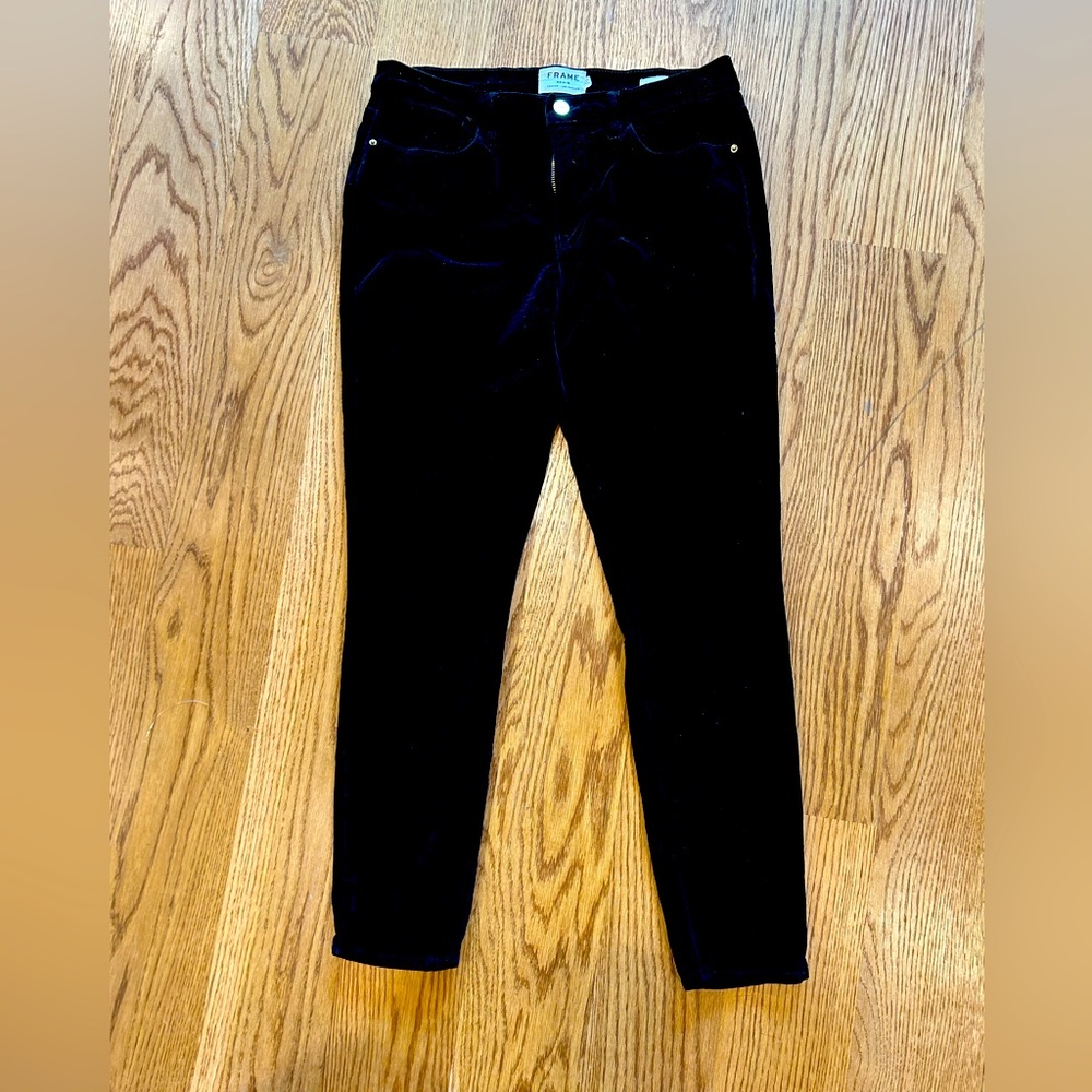 Frame Black Velvet Pant Size 29